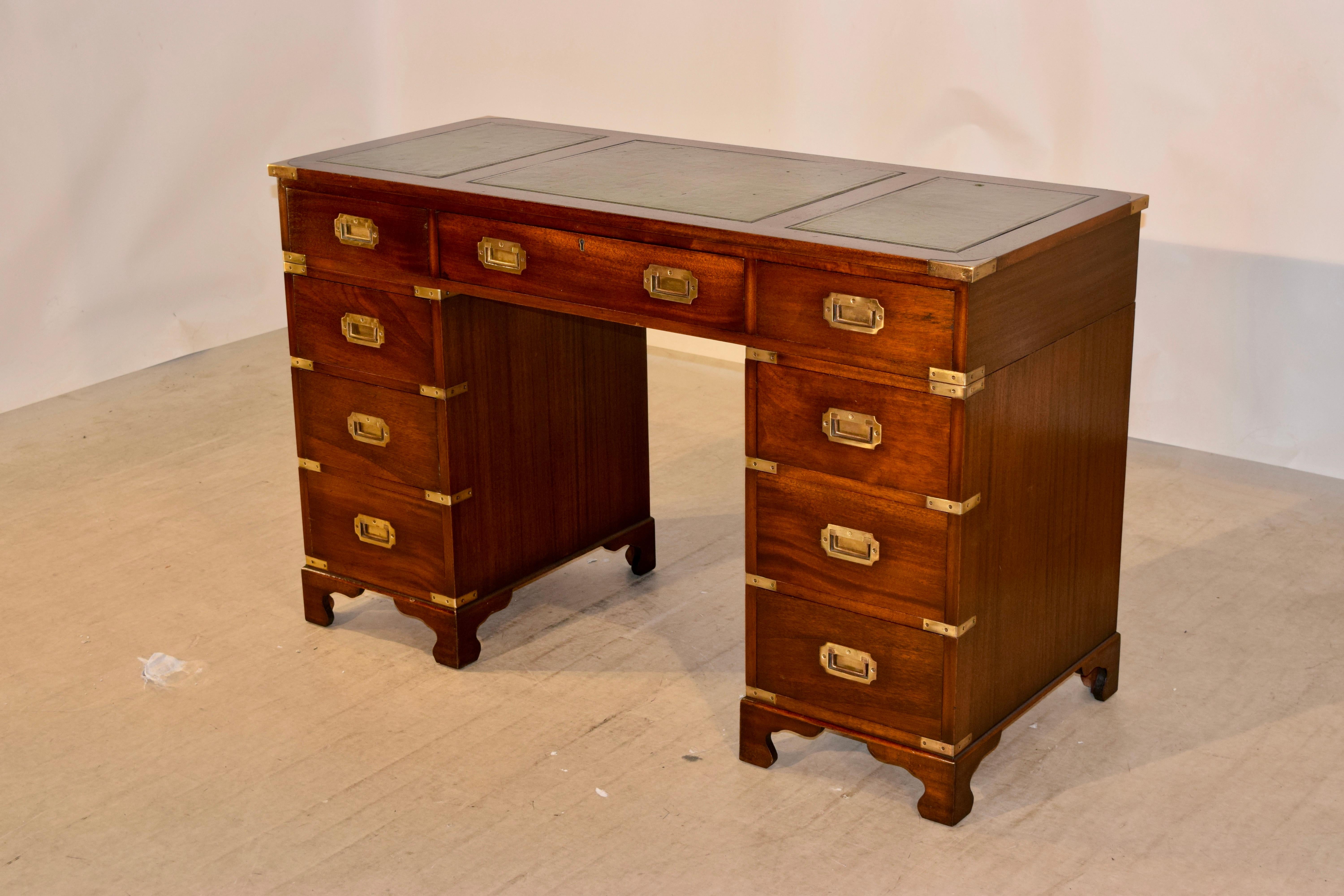 English Mahogany Campaign Desk In Good Condition In High Point, NC