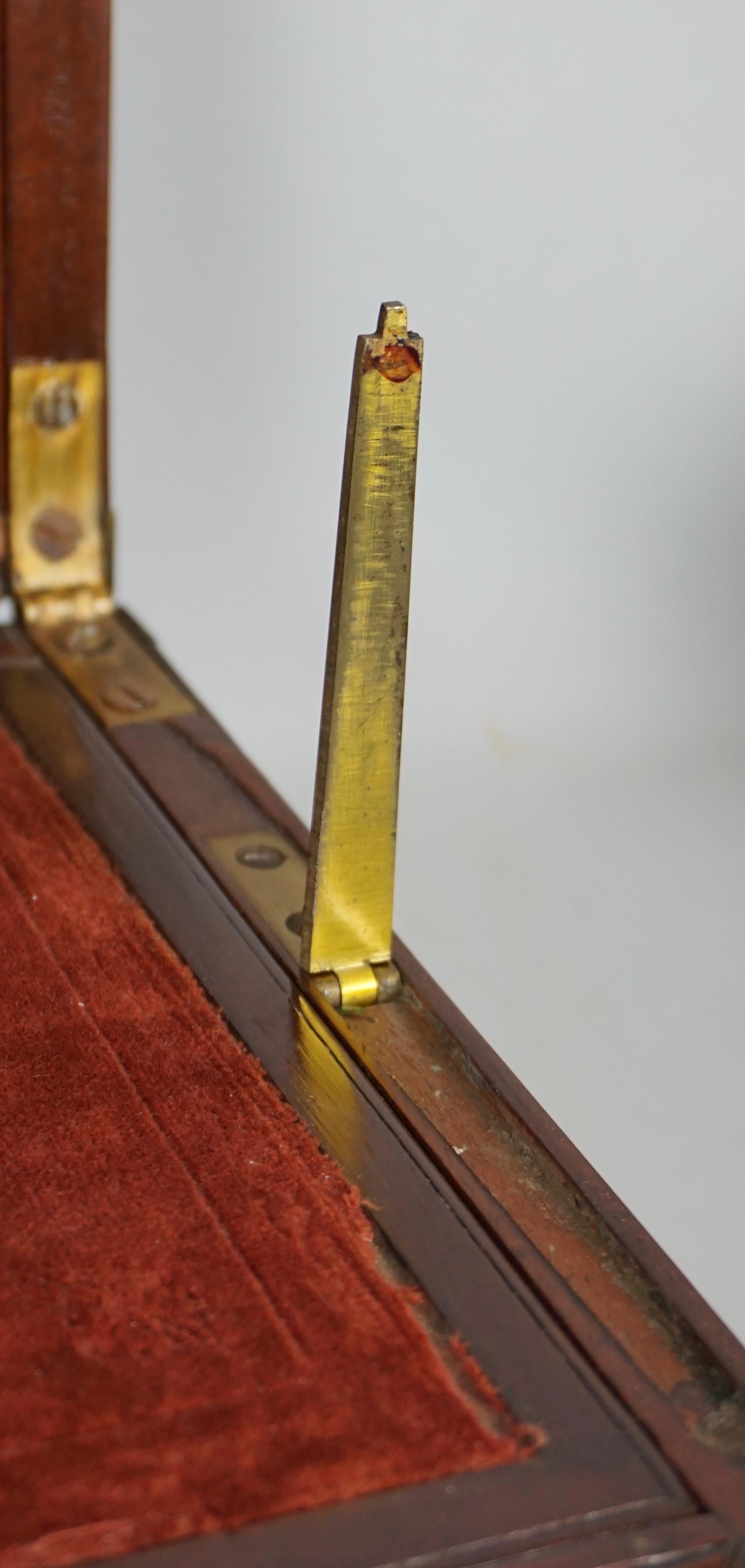 English Mahogany Campaign Style Brass Bound Traveling Desk 3