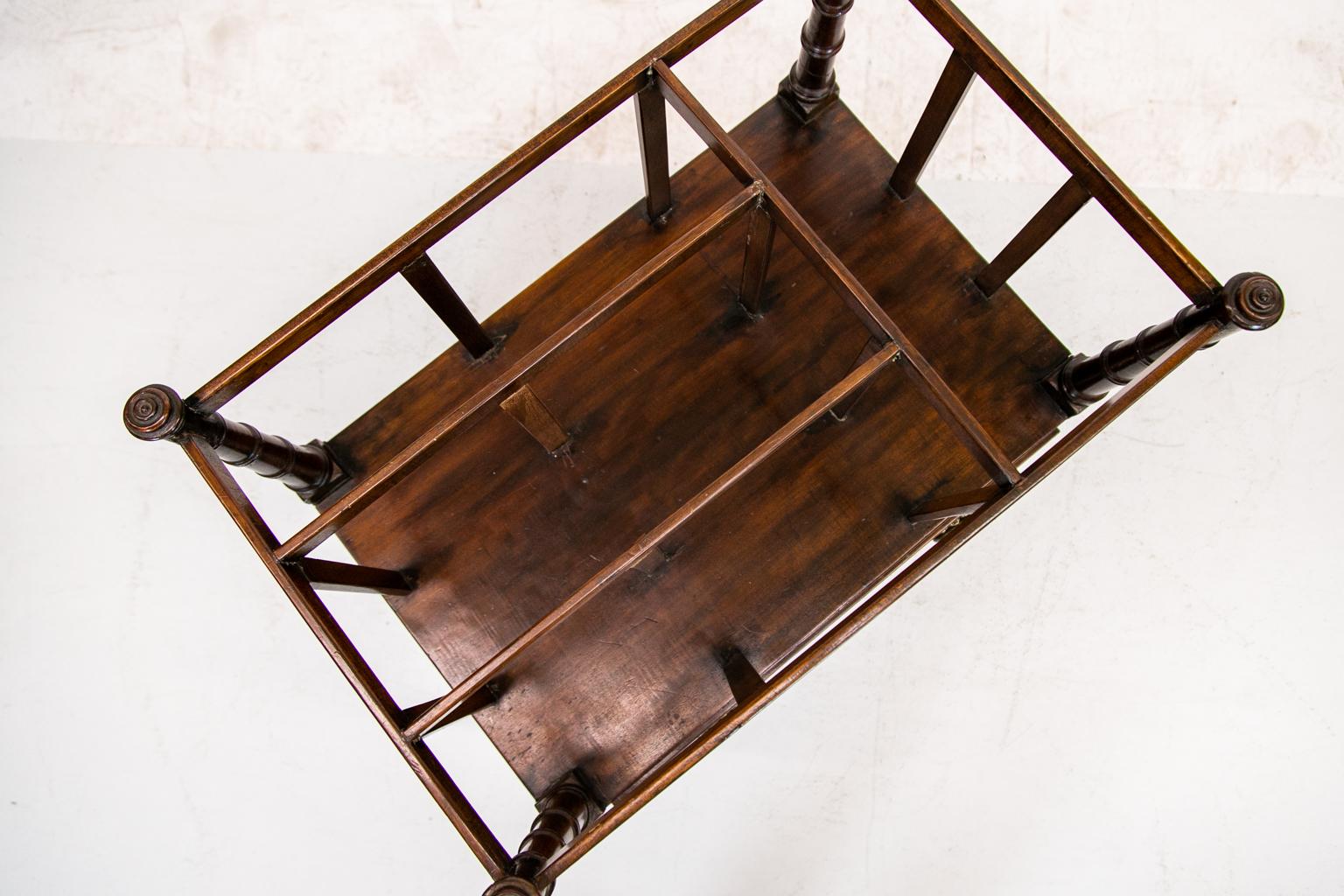 Mid-19th Century English Mahogany Canterbury Bookrack For Sale