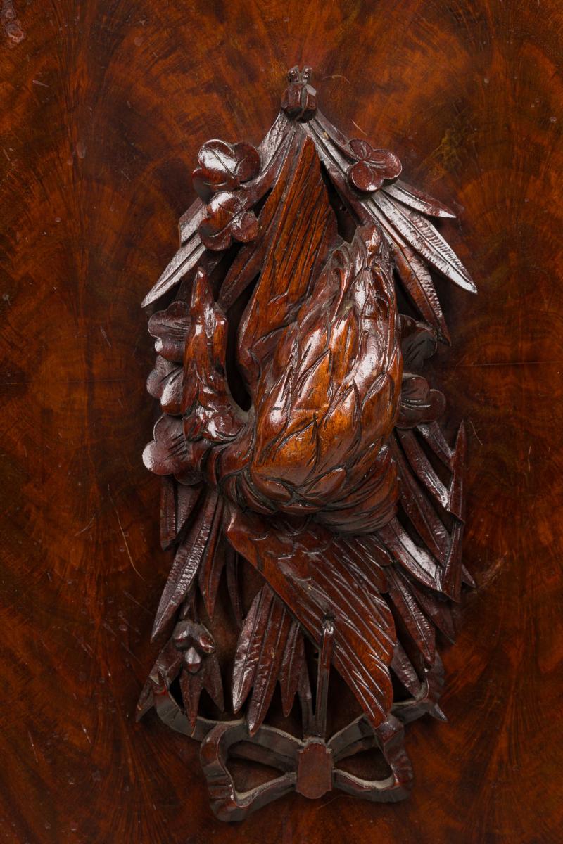 British Colonial English Mahogany Carved Animal Game Wall Plaque For Sale