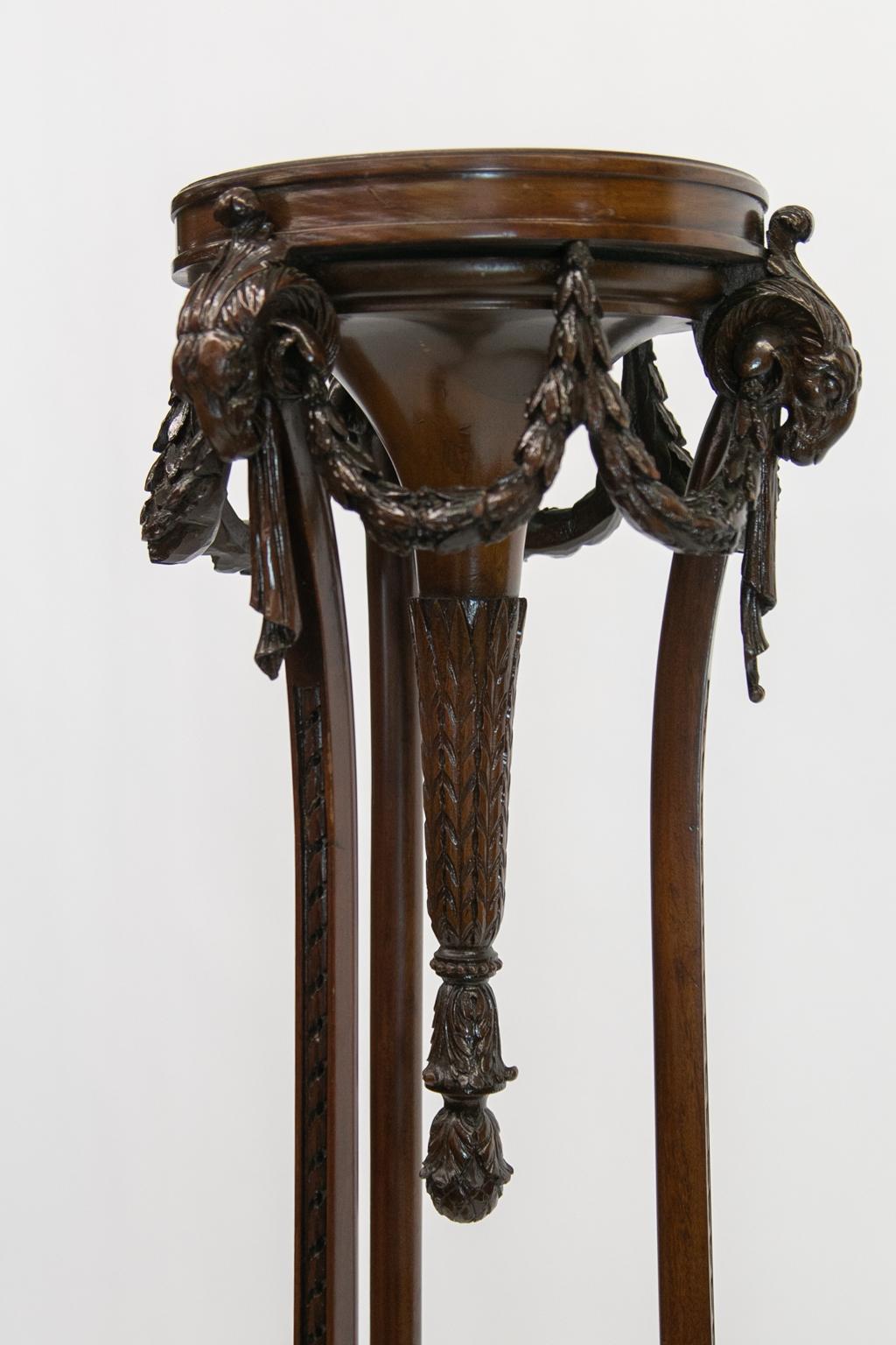 English Mahogany Carved Fern Stand 3