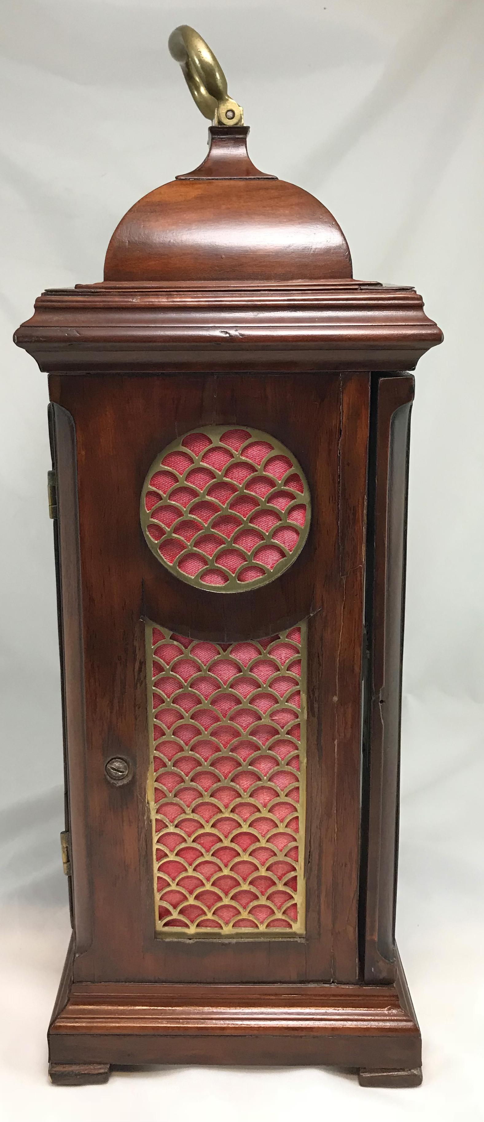 English Mahogany Case Bracket Clock, James Gibbs London, circa 1740 4