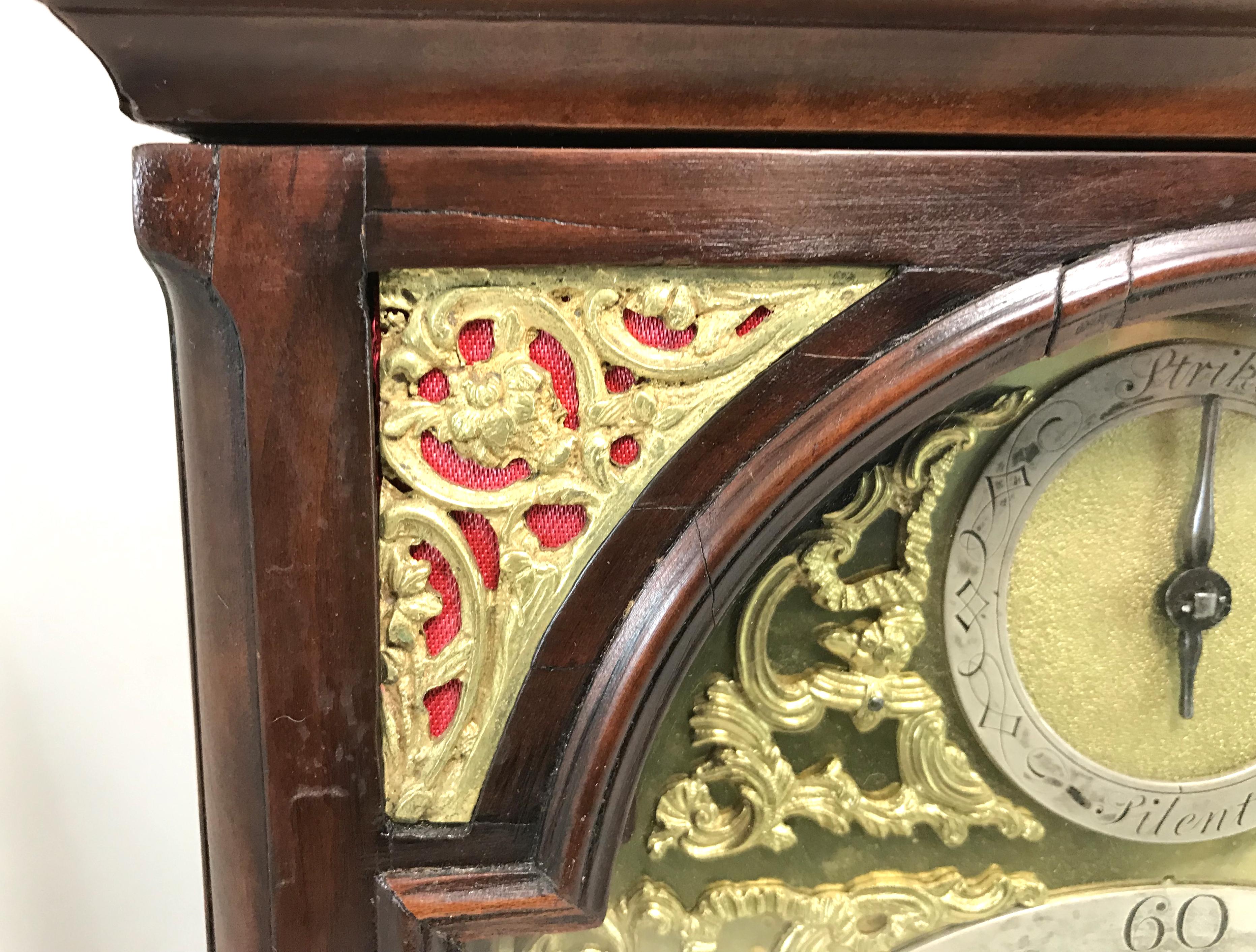 English Mahogany Case Bracket Clock, James Gibbs London, circa 1740 5