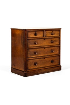 English Mahogany Chest of Drawers with Turned Button Handles
