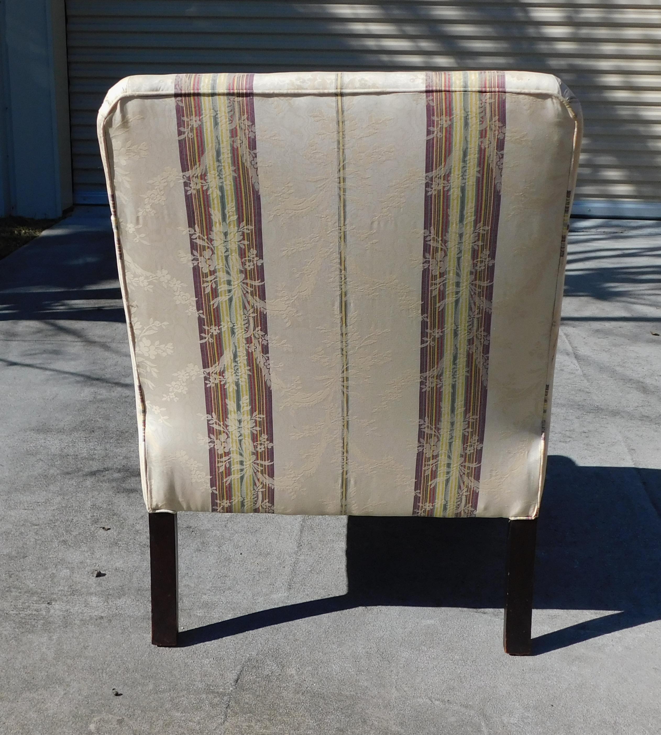 English Chinese Chippendale Mahogany Upholstered Fret Work Arm Chair, C. 1780 For Sale 3