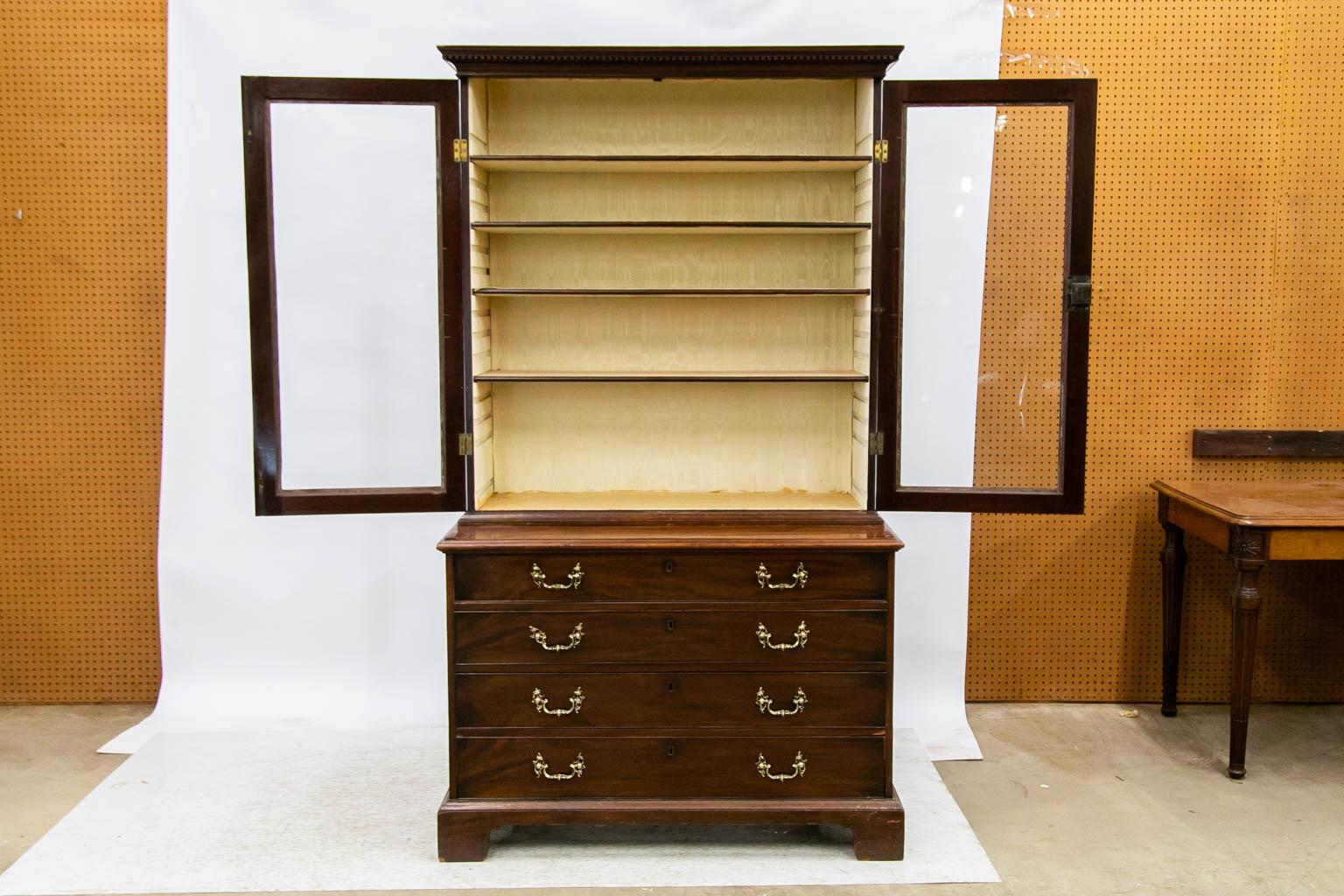 English Mahogany Chippendale Bookcase 3