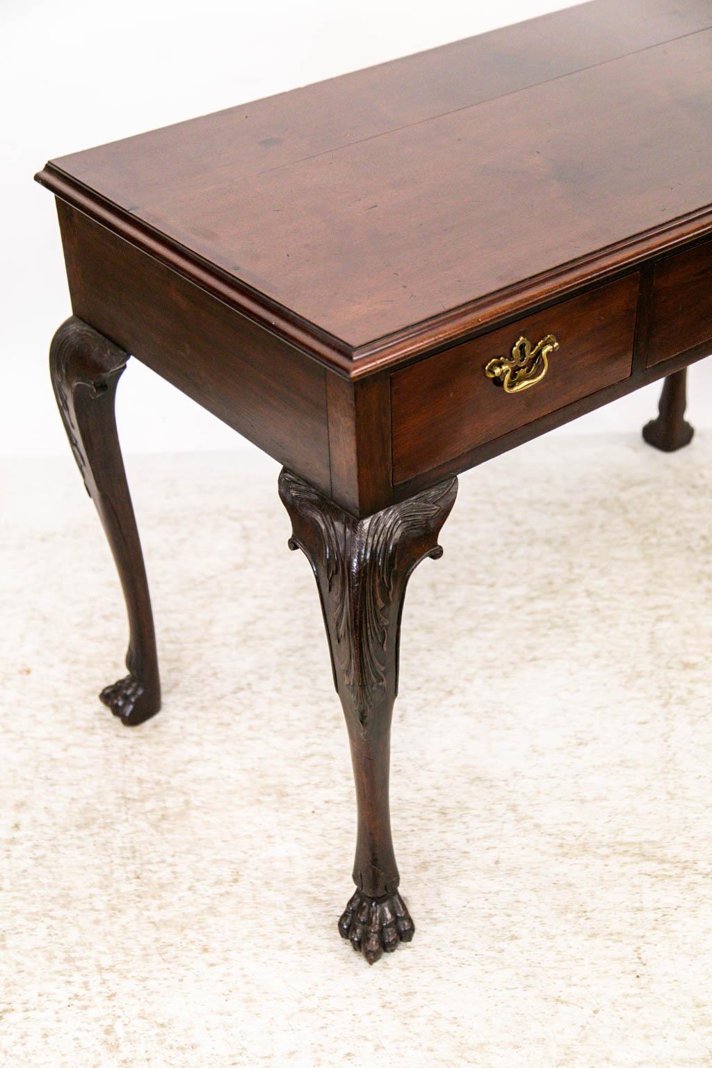 English Mahogany Chippendale Console Table For Sale 1