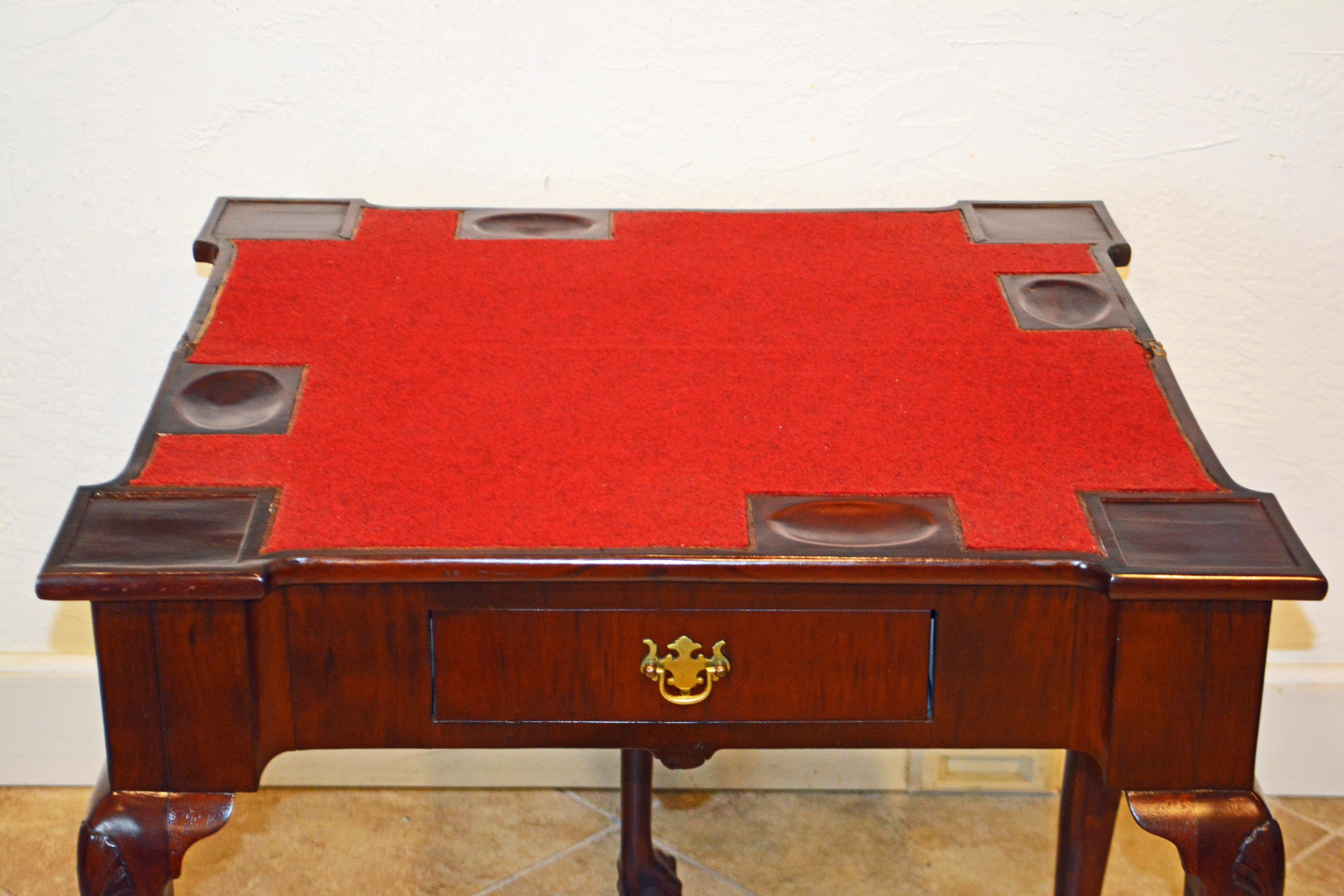English Mahogany Chippendale Game Table with Claw and Ball Feet, 18th Century 6