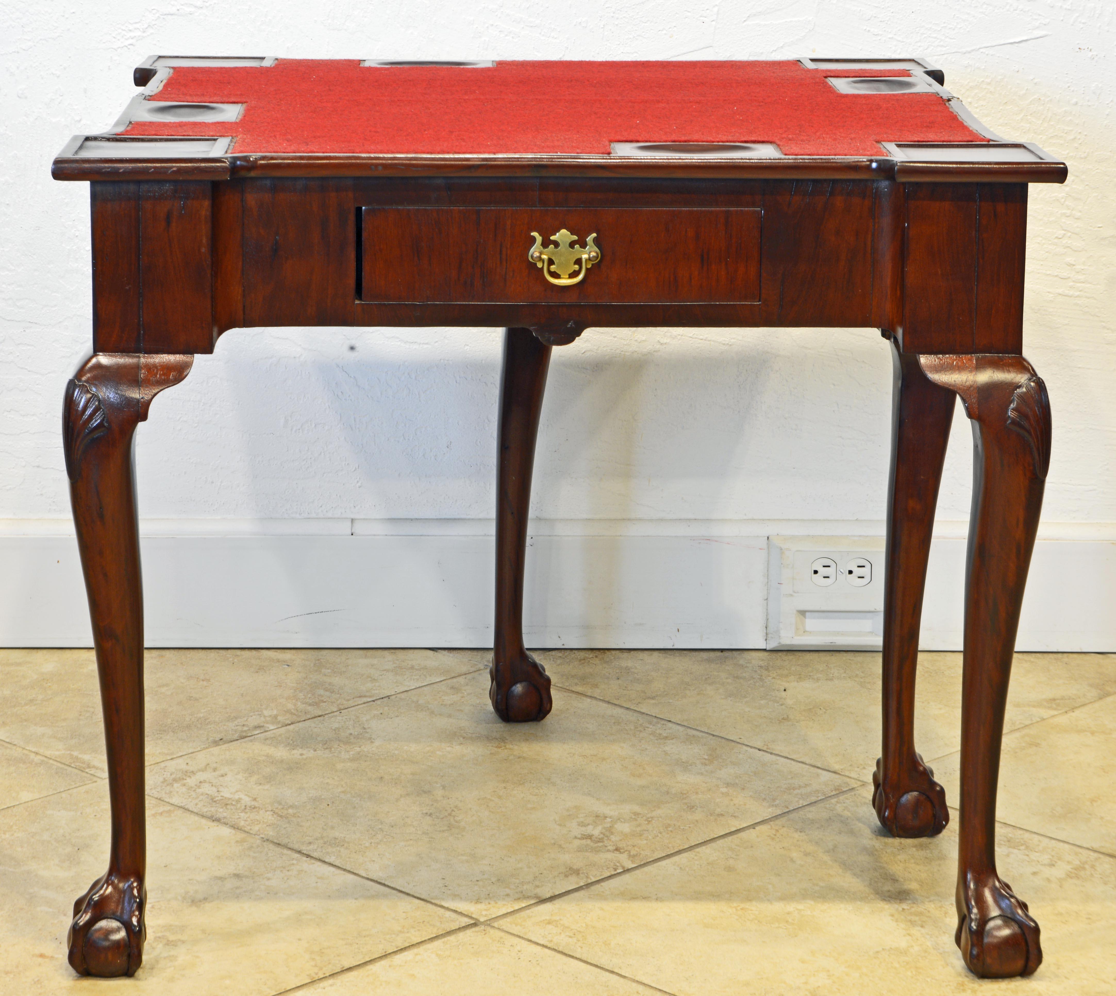 English Mahogany Chippendale Game Table with Claw and Ball Feet, 18th Century 2