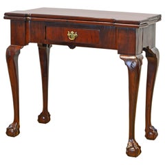 English Mahogany Chippendale Game Table with Claw and Ball Feet, 18th Century