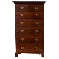 English Mahogany Chippendale Tall Chest