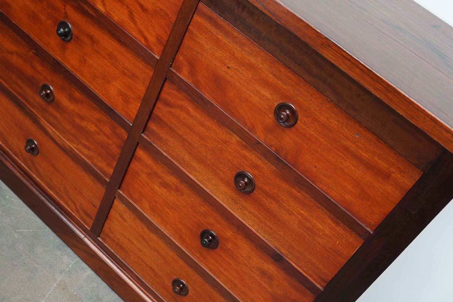 English Mahogany Commode or Bank of Drawers, 1930s For Sale 4