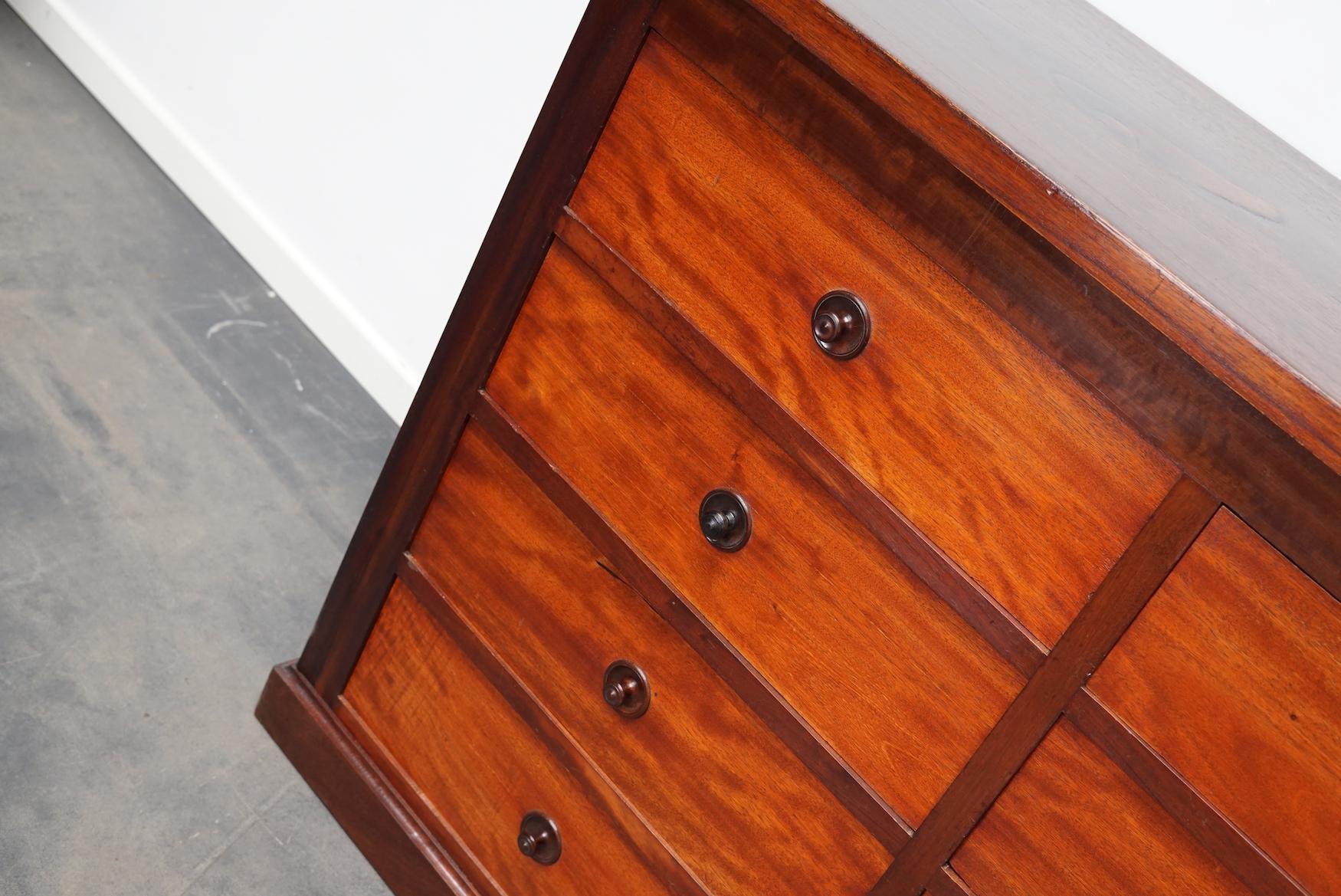 English Mahogany Commode or Bank of Drawers, 1930s For Sale 5