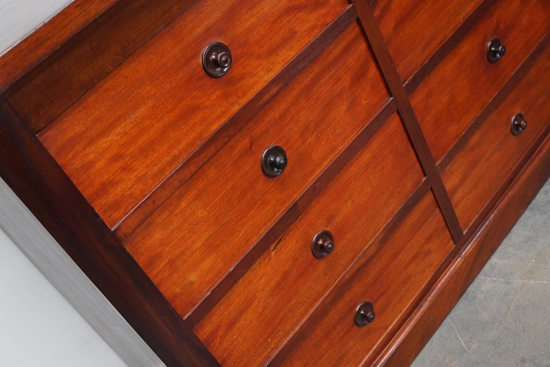 English Mahogany Commode or Bank of Drawers, 1930s For Sale 6