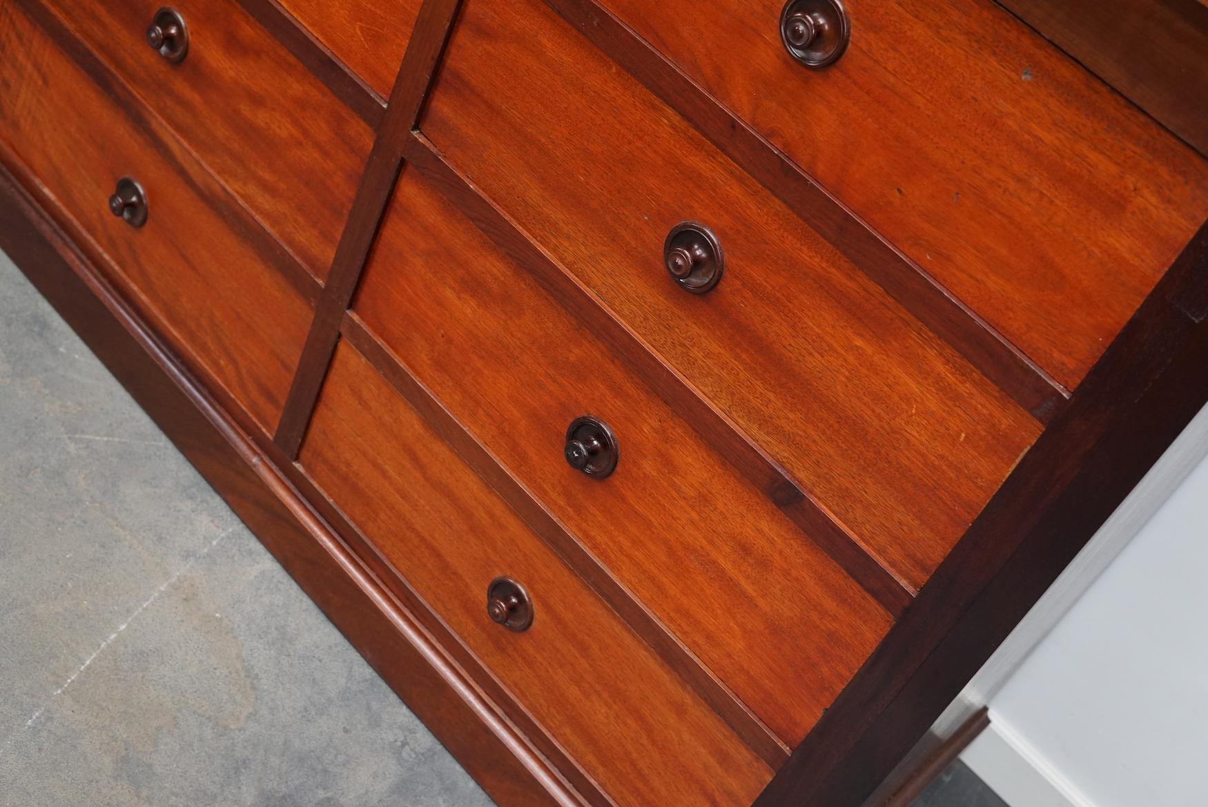 English Mahogany Commode or Bank of Drawers, 1930s For Sale 8