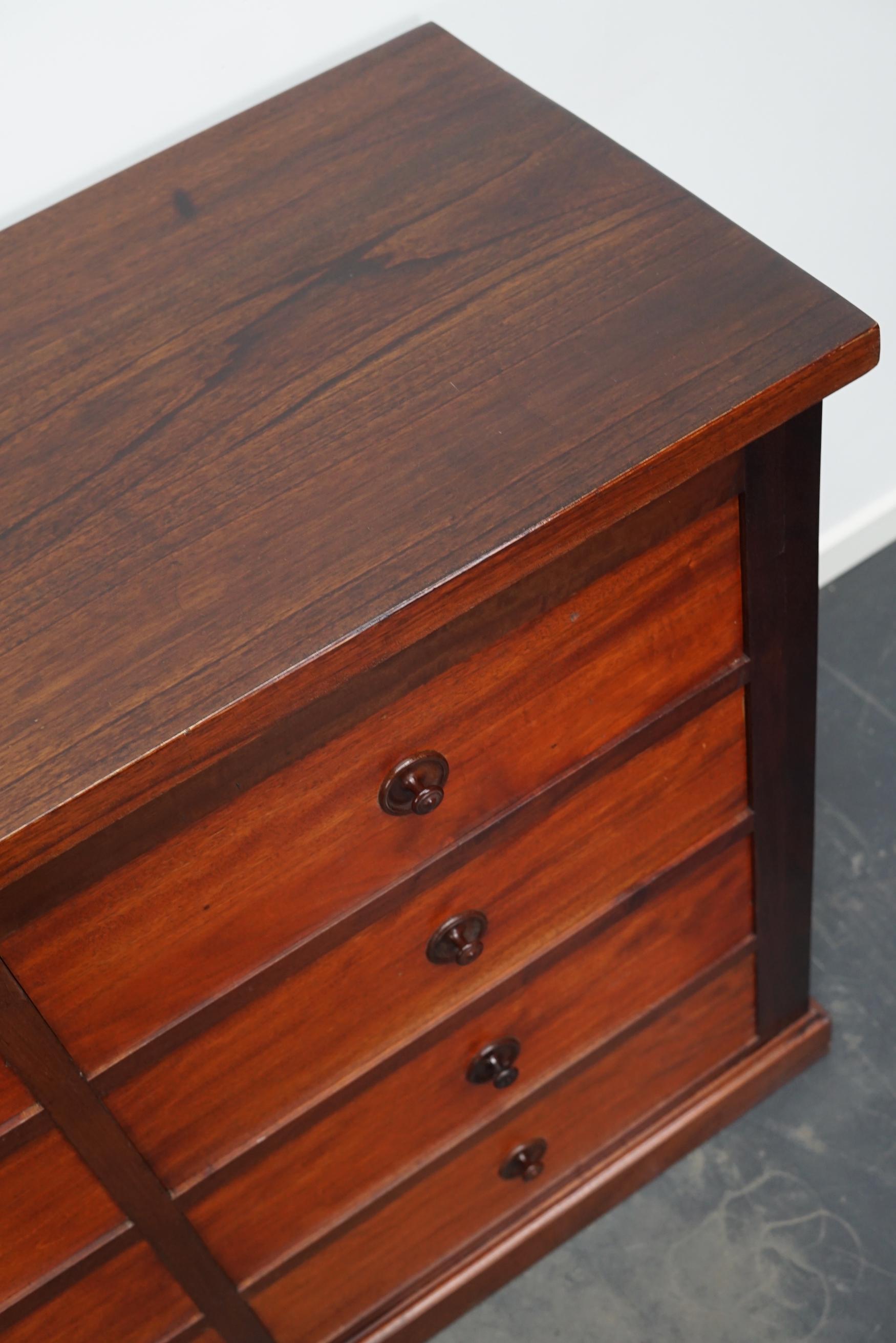 English Mahogany Commode or Bank of Drawers, 1930s For Sale 11