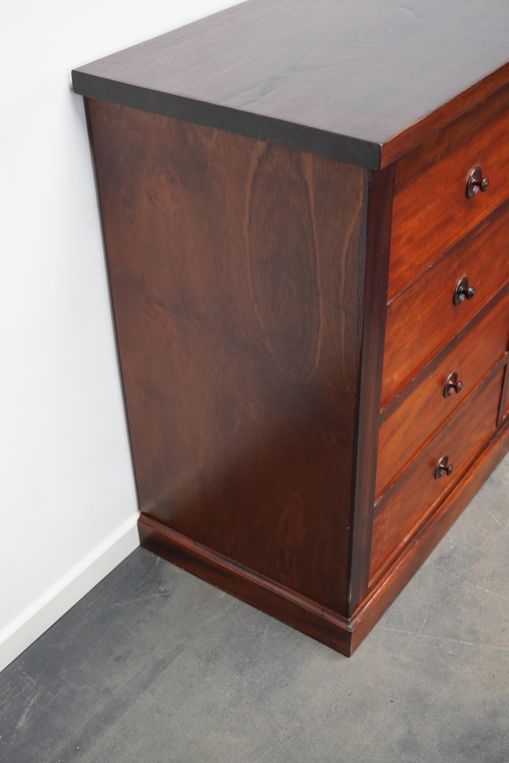 English Mahogany Commode or Bank of Drawers, 1930s For Sale 12