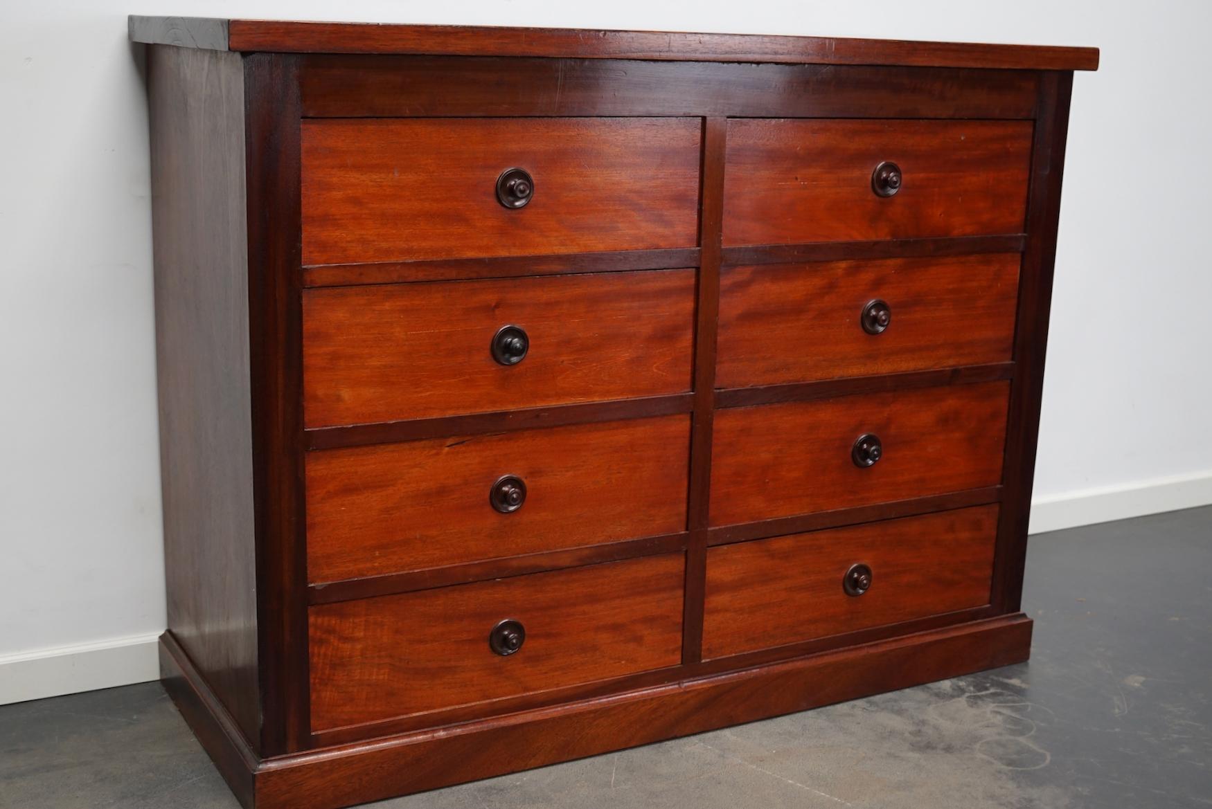 British English Mahogany Commode or Bank of Drawers, 1930s For Sale