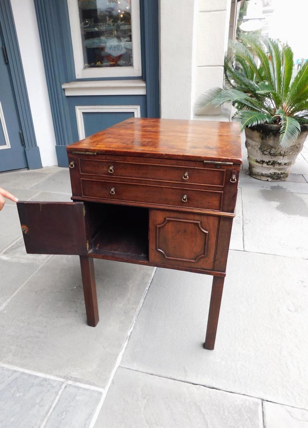 English Mahogany Compartmentalized Lidded Beau Brummel Dressing Table, C. 1790 10