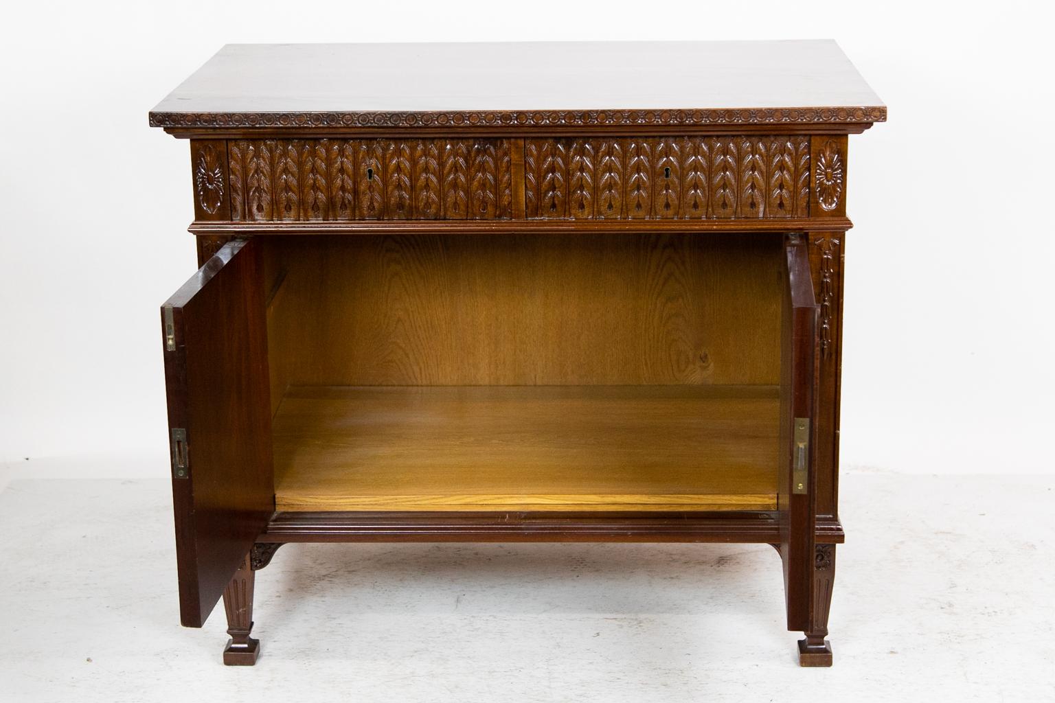English Mahogany Console Cabinet For Sale 2