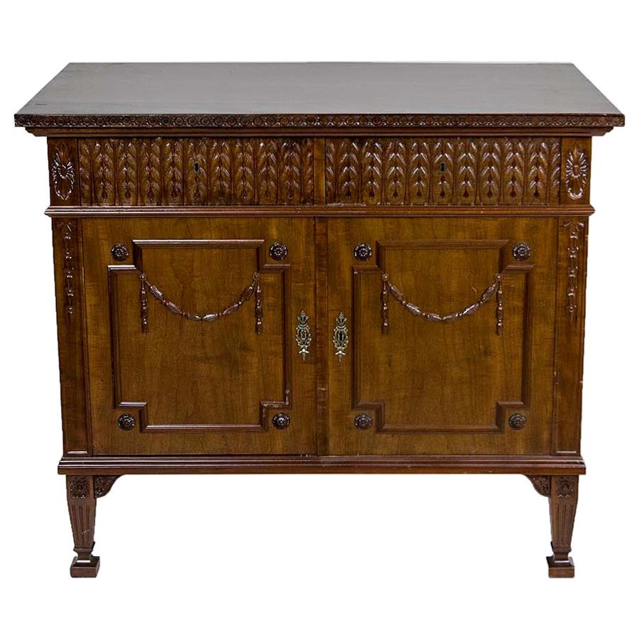 English Mahogany Console Cabinet For Sale