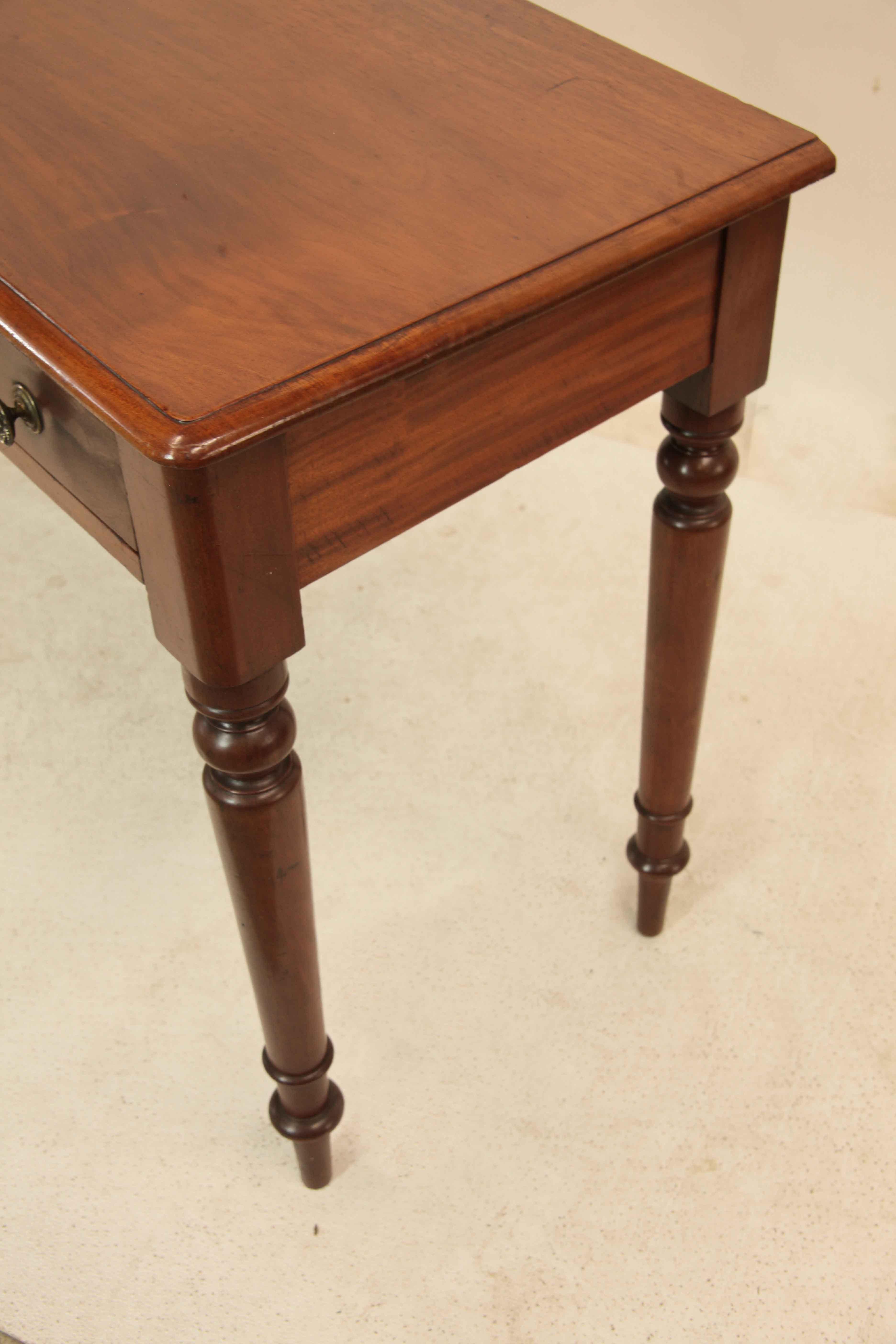 Turned English Mahogany Console Table For Sale