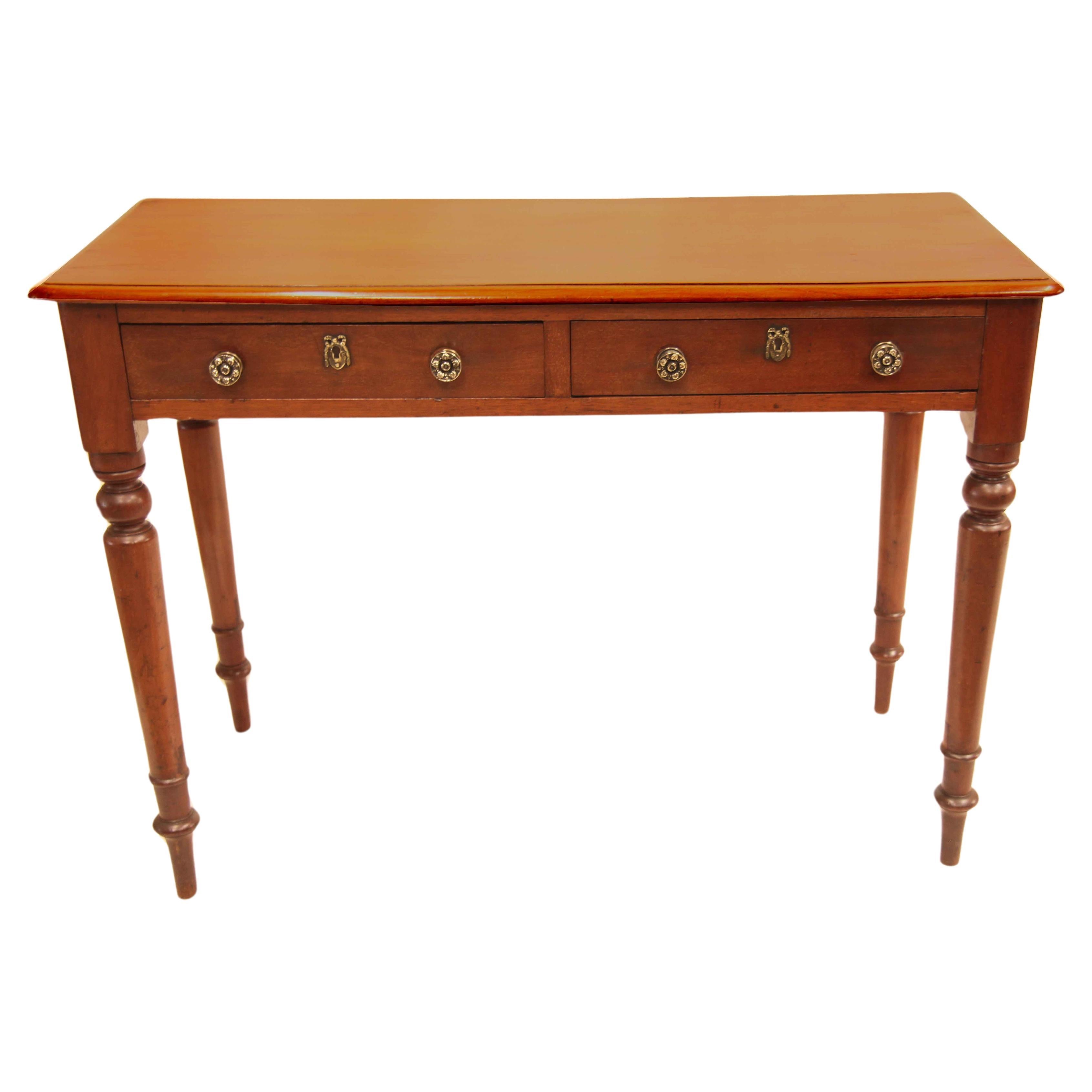 English Mahogany Console Table For Sale