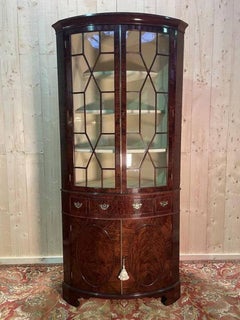 English mahogany corner cabinet