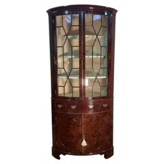 English mahogany corner cabinet