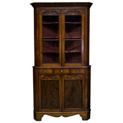 English Mahogany Corner Cupboard