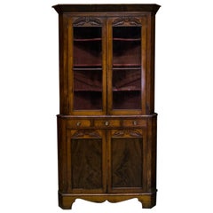 Antique English Mahogany Corner Cupboard