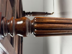 English mahogany desk with black leather