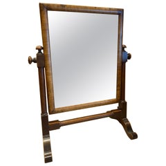 English Mahogany Dressing Mirror on Stand