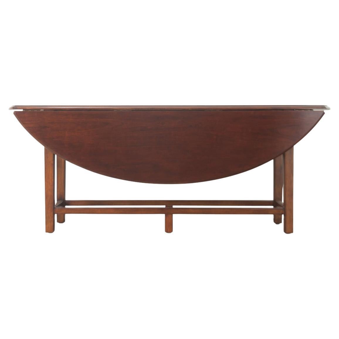 English Mahogany Drop Leaf Oval Dining Table For Sale