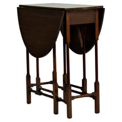 English Mahogany Drop Leaf Side Table, Early 20th Century