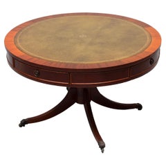 English Mahogany Drum Coffee Table Regency style
