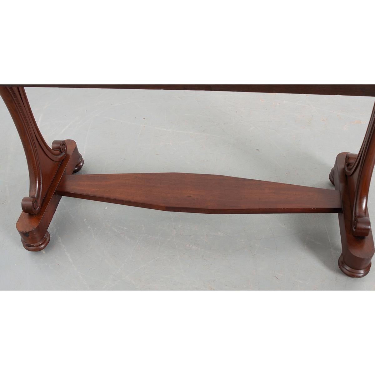 Wood English Mahogany & Ebony Desk For Sale