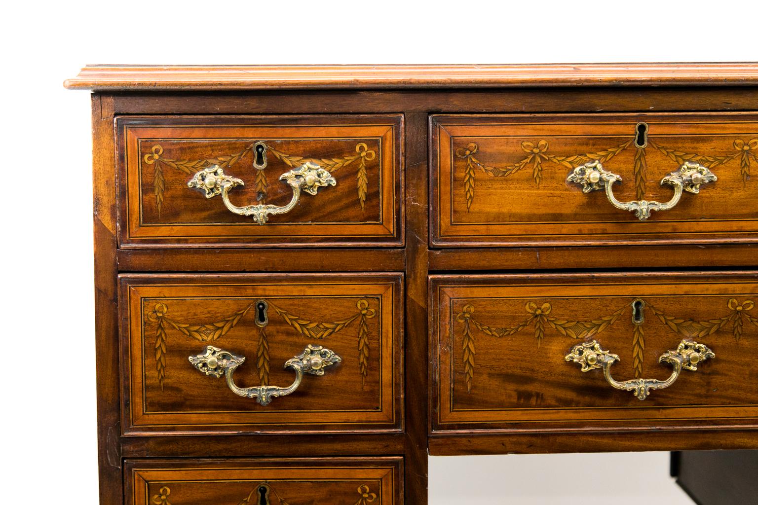 Inlay English Mahogany Eight-Drawer Inlaid Server For Sale