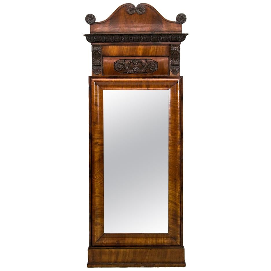 English Mahogany Empire Mirror