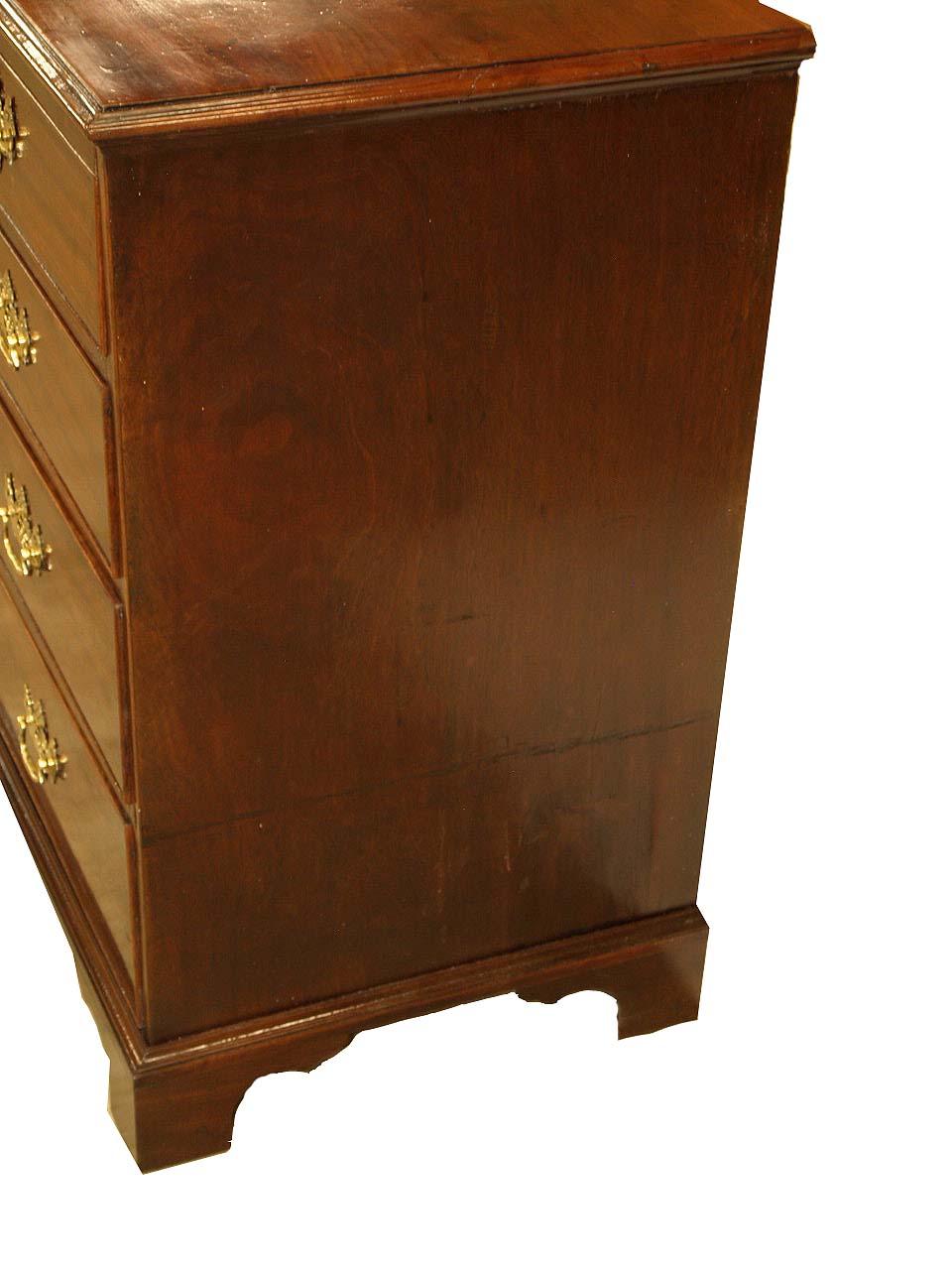 Cross-Banded English Mahogany Five Drawer Chest For Sale