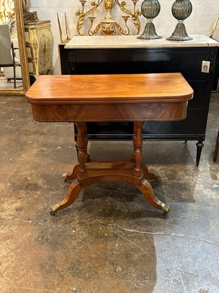 19th century English mahogany fliptop games table. circa 1890. Perfect for today's transitional designs!