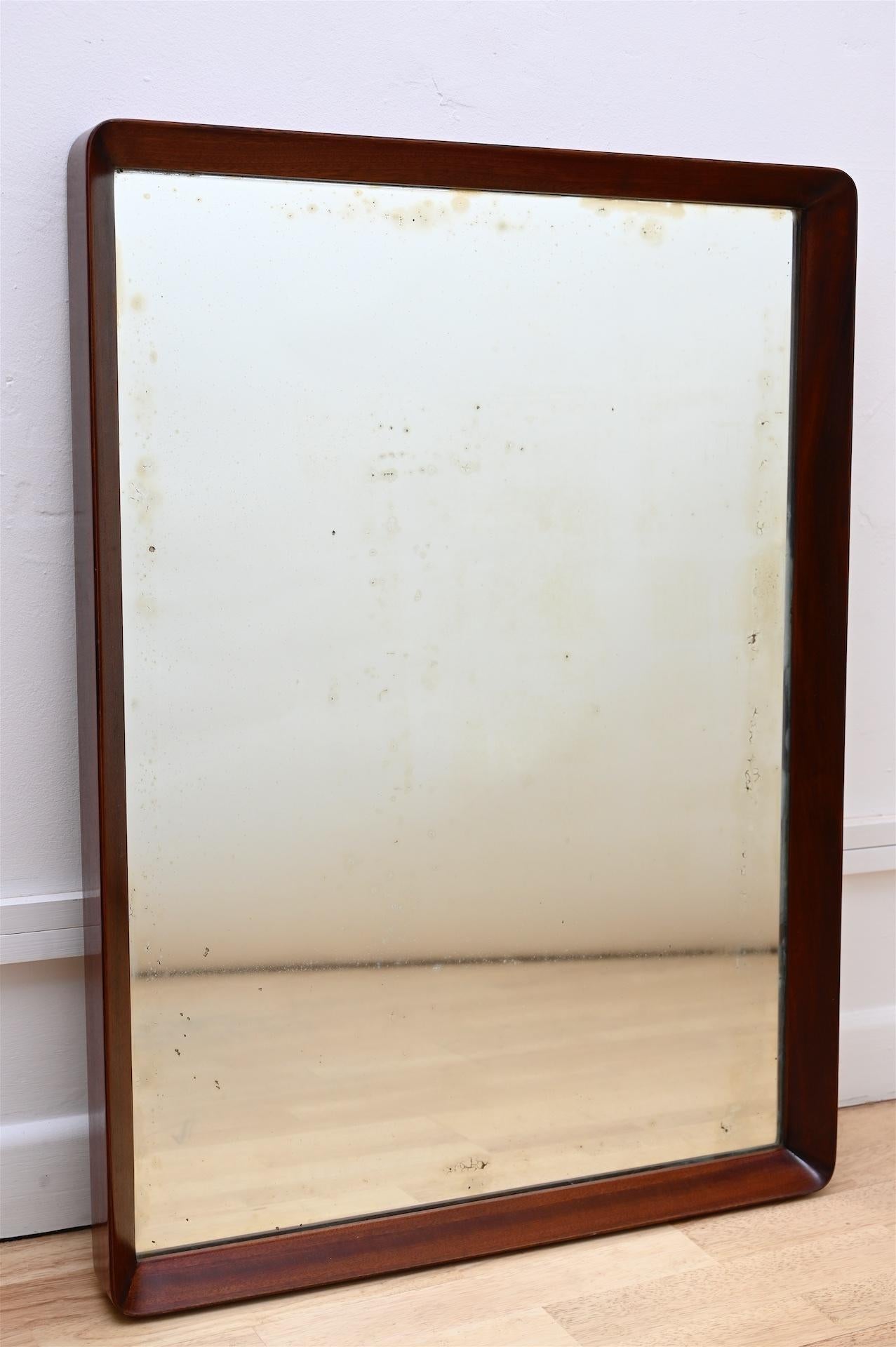Mid-Century Modern English Walnut Framed Mirror