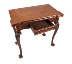 English Mahogany Game Table with Claw-Foot