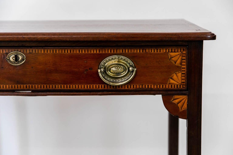 Late 18th Century English Mahogany George III Inlaid Side Table For Sale