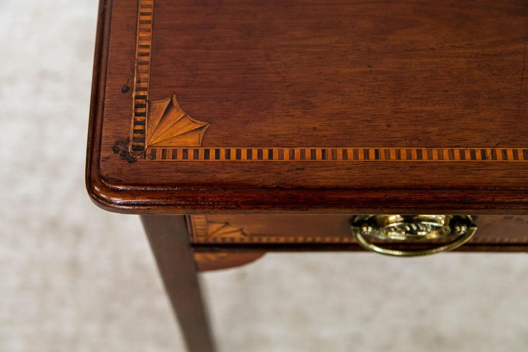 English Mahogany George III Inlaid Side Table For Sale 1