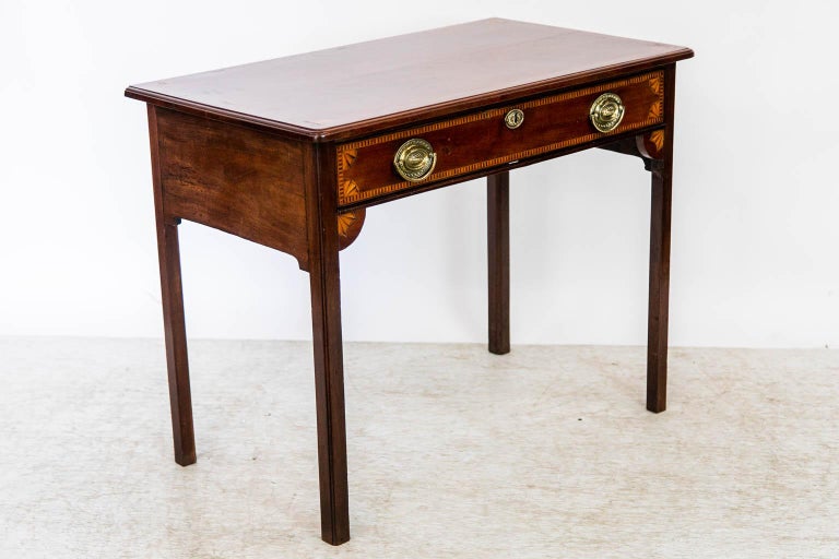 English Mahogany George III Inlaid Side Table For Sale 2