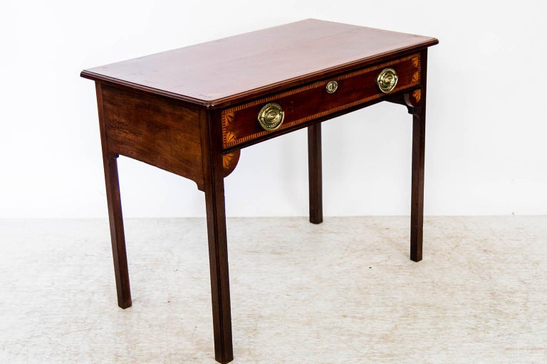 English Mahogany George III Inlaid Side Table For Sale 3