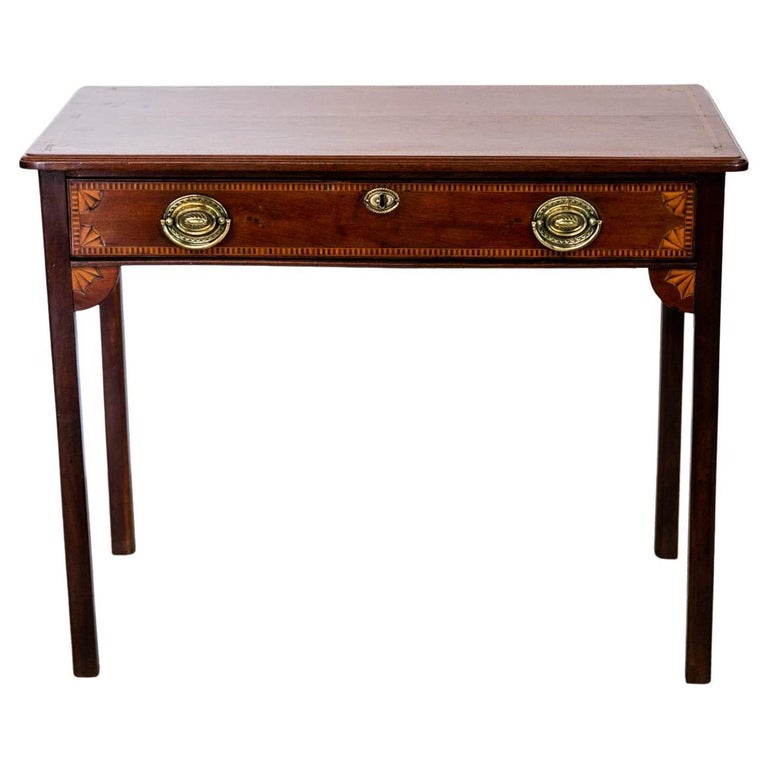 English Mahogany George III Inlaid Side Table For Sale