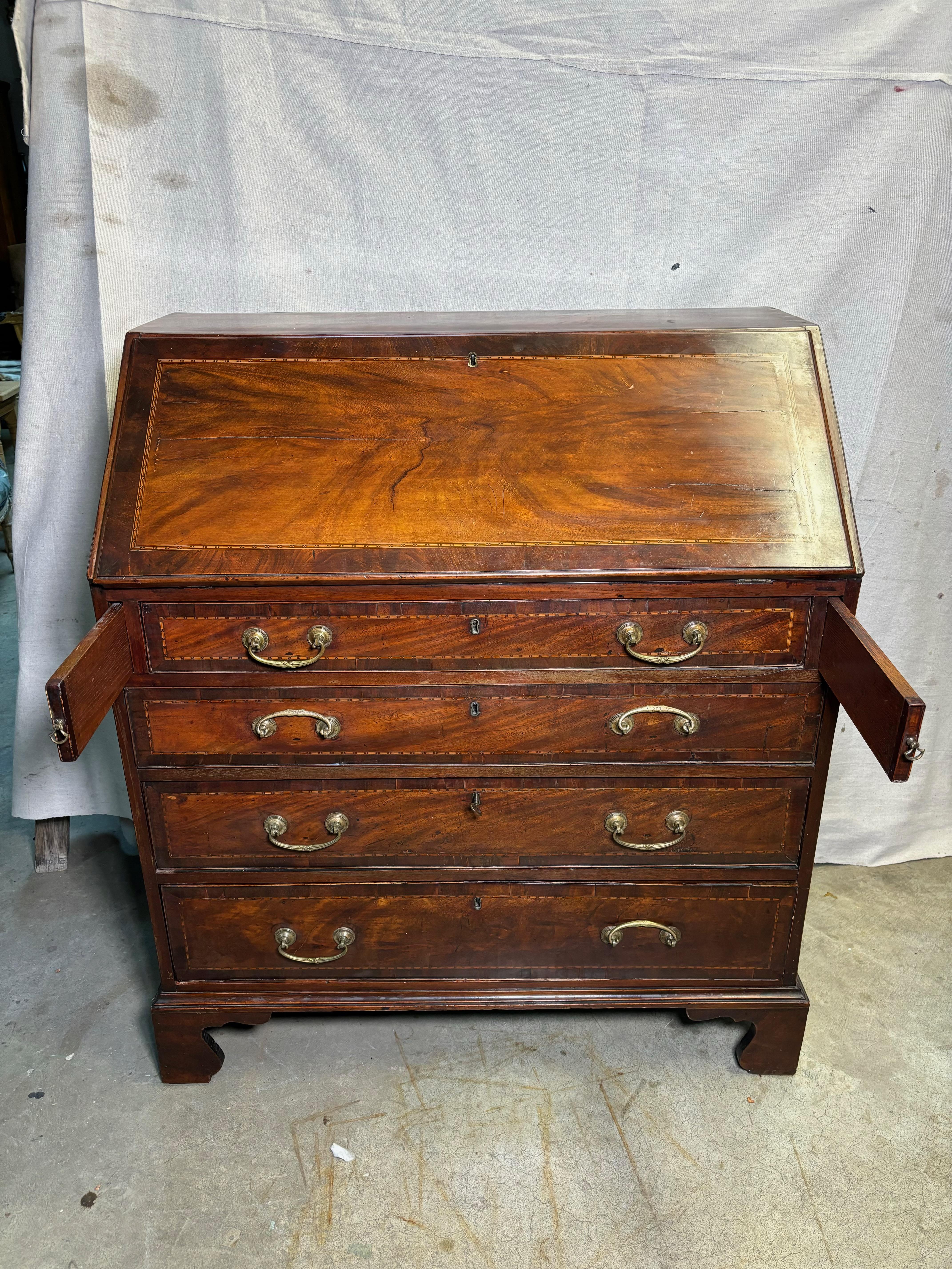 British English Mahogany George III Slant Top Desk For Sale
