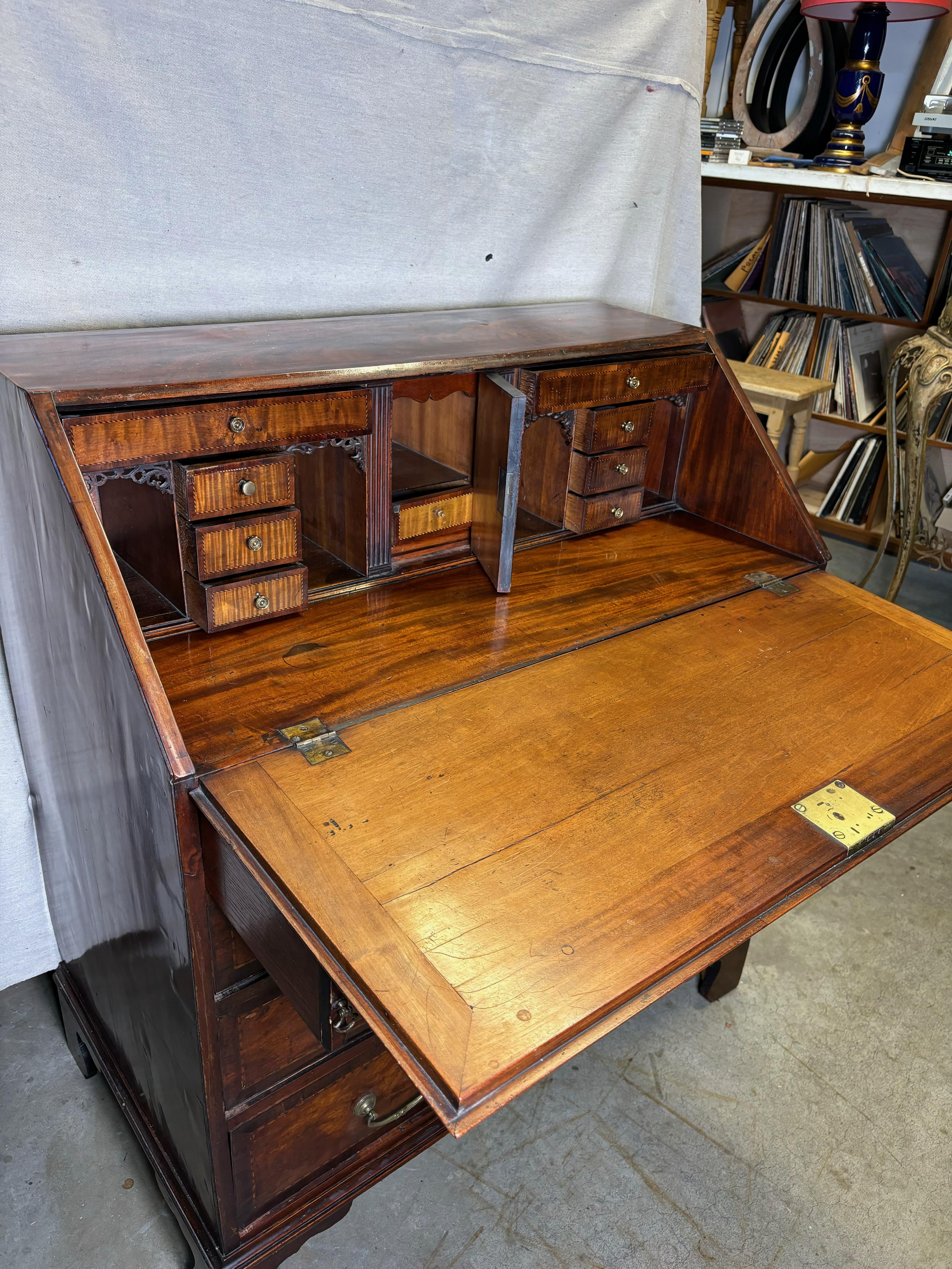 English Mahogany George III Slant Top Desk For Sale 2
